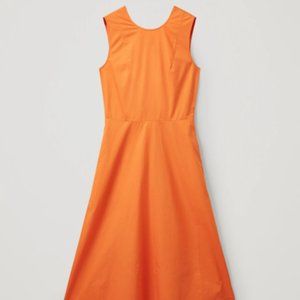 WAISTED BACKLESS COTTON DRESS